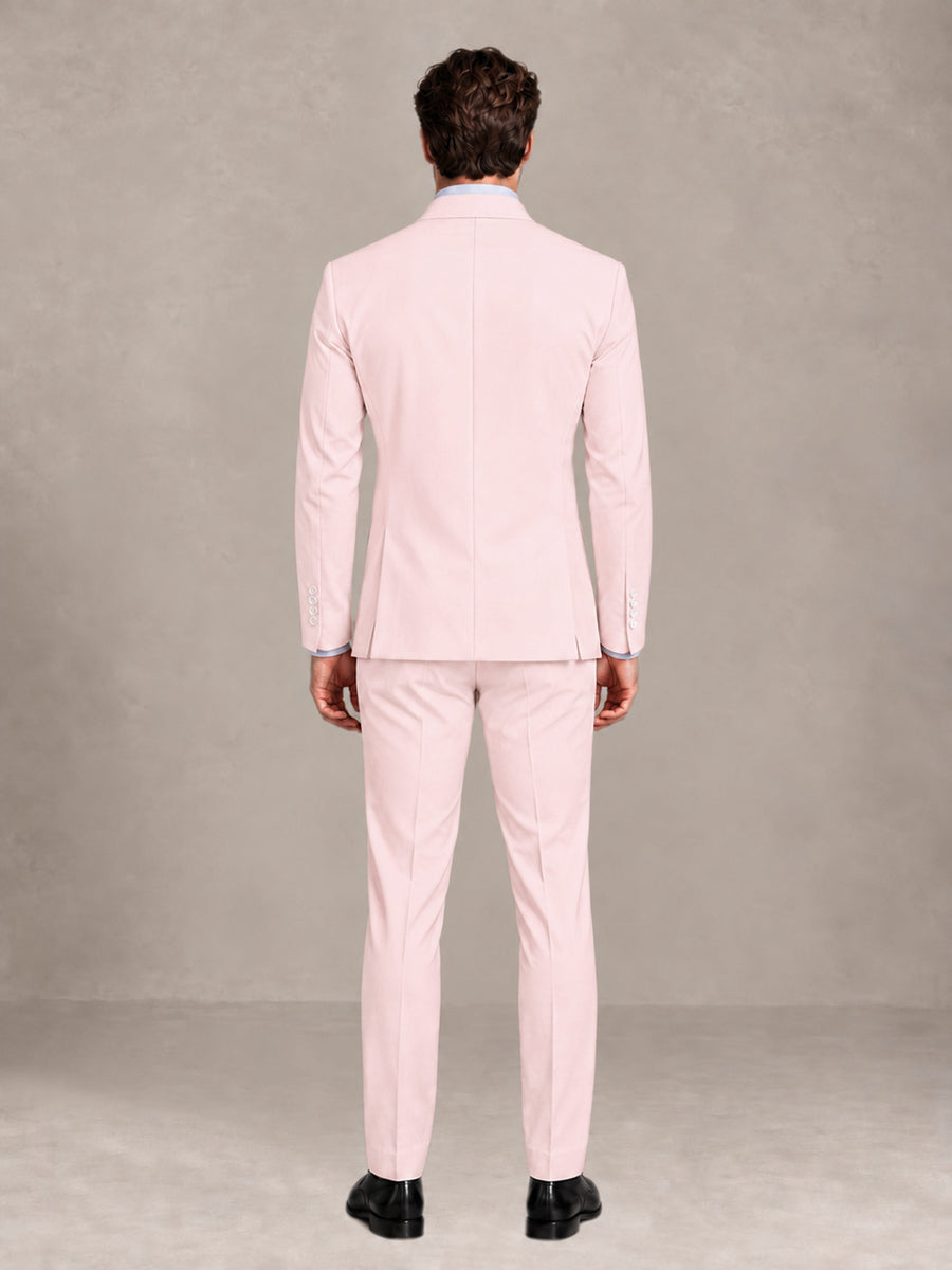 Blush Pink 2 Pieces Slim Fit Double Breasted Men Suits for Wedding Groom