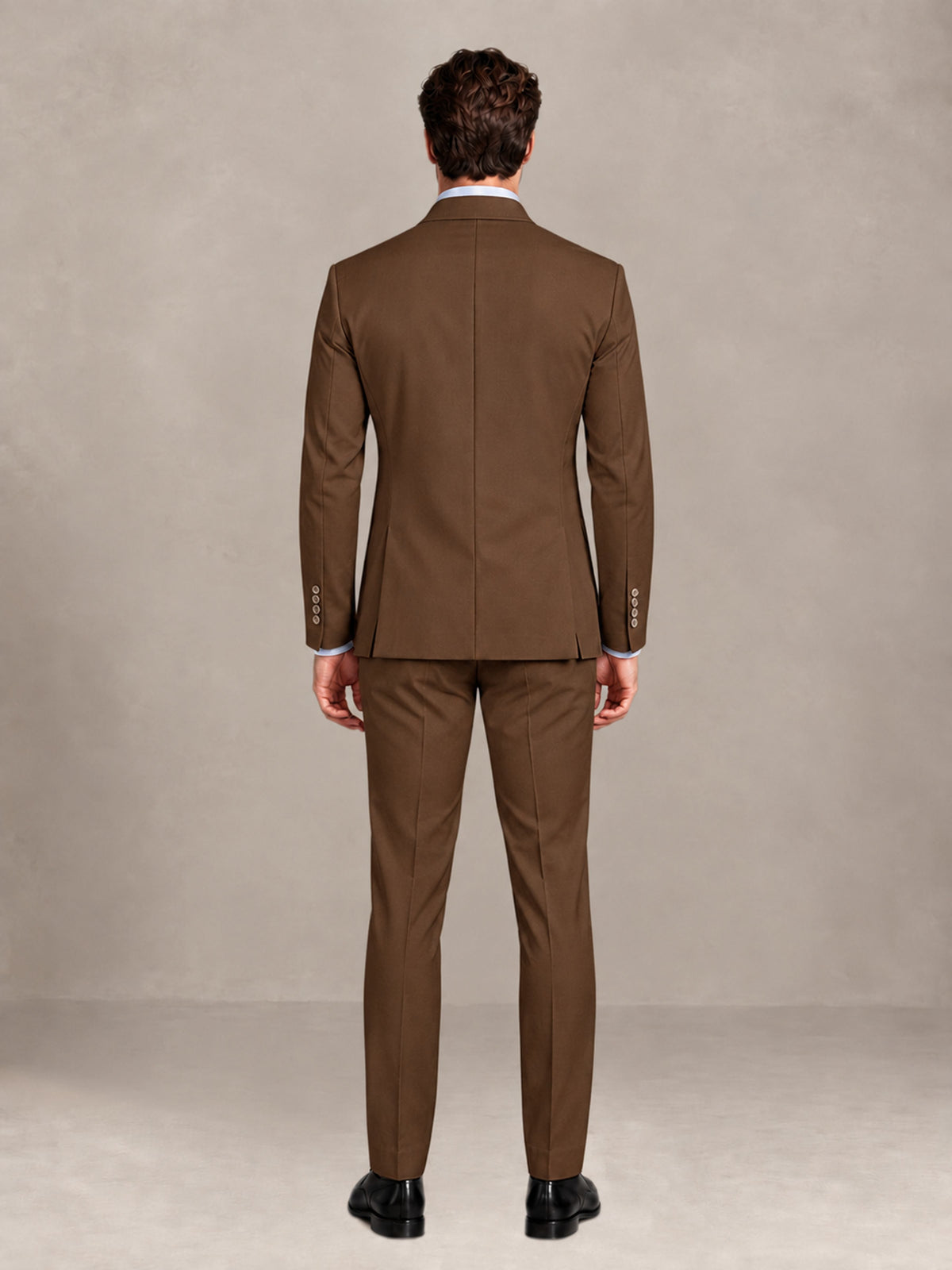 Brown 2 Pieces Slim Fit Double Breasted Men Suits for Wedding Groom