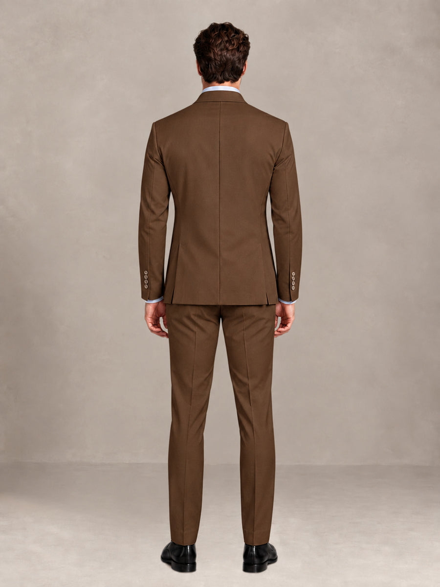 Brown 2 Pieces Slim Fit Double Breasted Men Suits for Wedding Groom