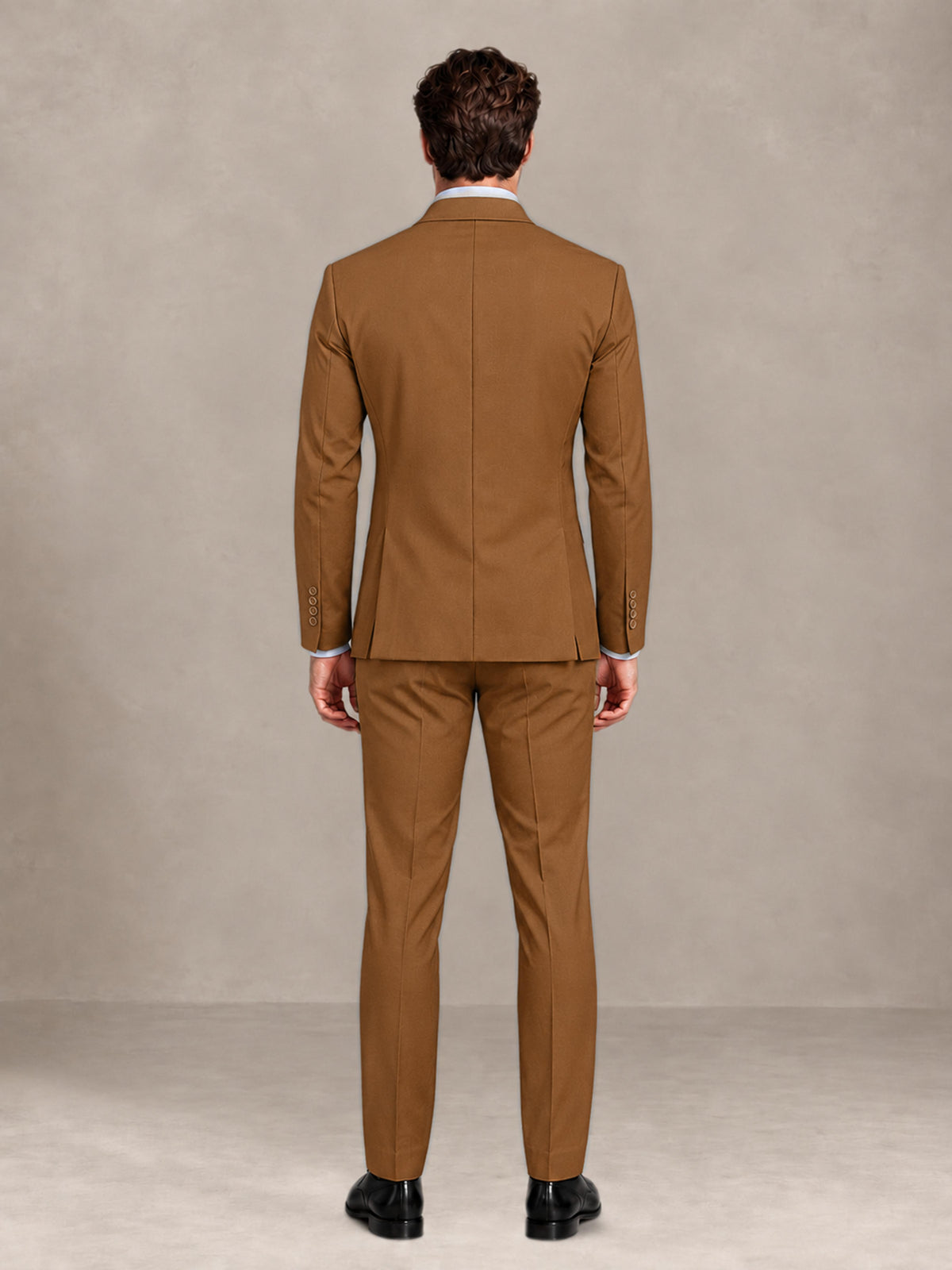 Burnt Orange 2 Pieces Slim Fit Double Breasted Men Suits for Wedding Groom