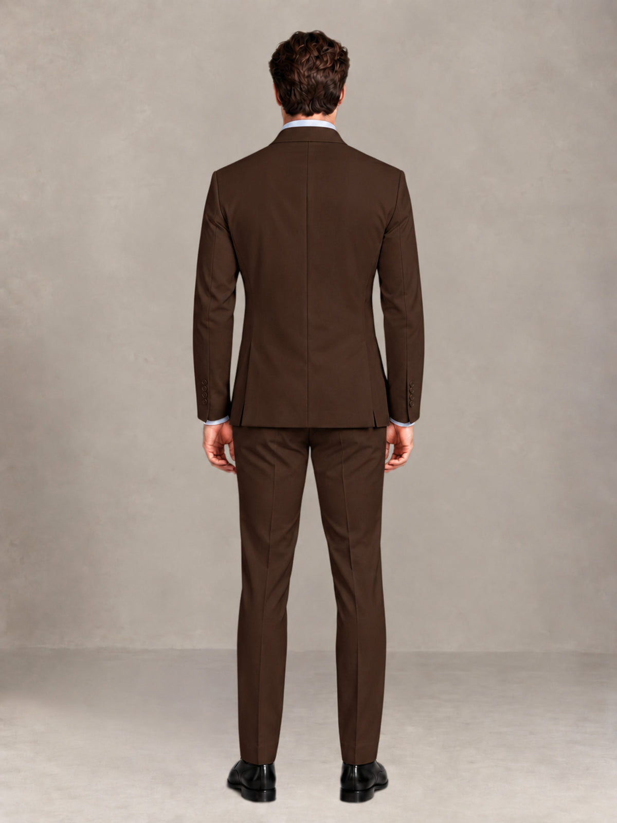 Chocolate 2 Pieces Slim Fit Double Breasted Men Suits for Wedding Groom