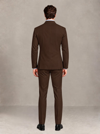 Chocolate 2 Pieces Slim Fit Double Breasted Men Suits for Wedding Groom