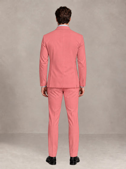 Coral 2 Pieces Slim Fit Double Breasted Men Suits for Wedding Groom