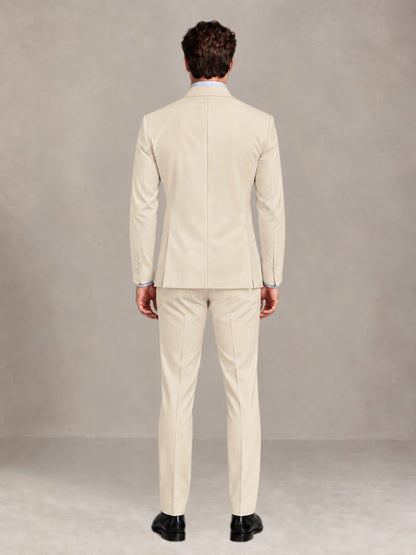 Cream 2 Pieces Slim Fit Double Breasted Men Suits for Wedding Groom