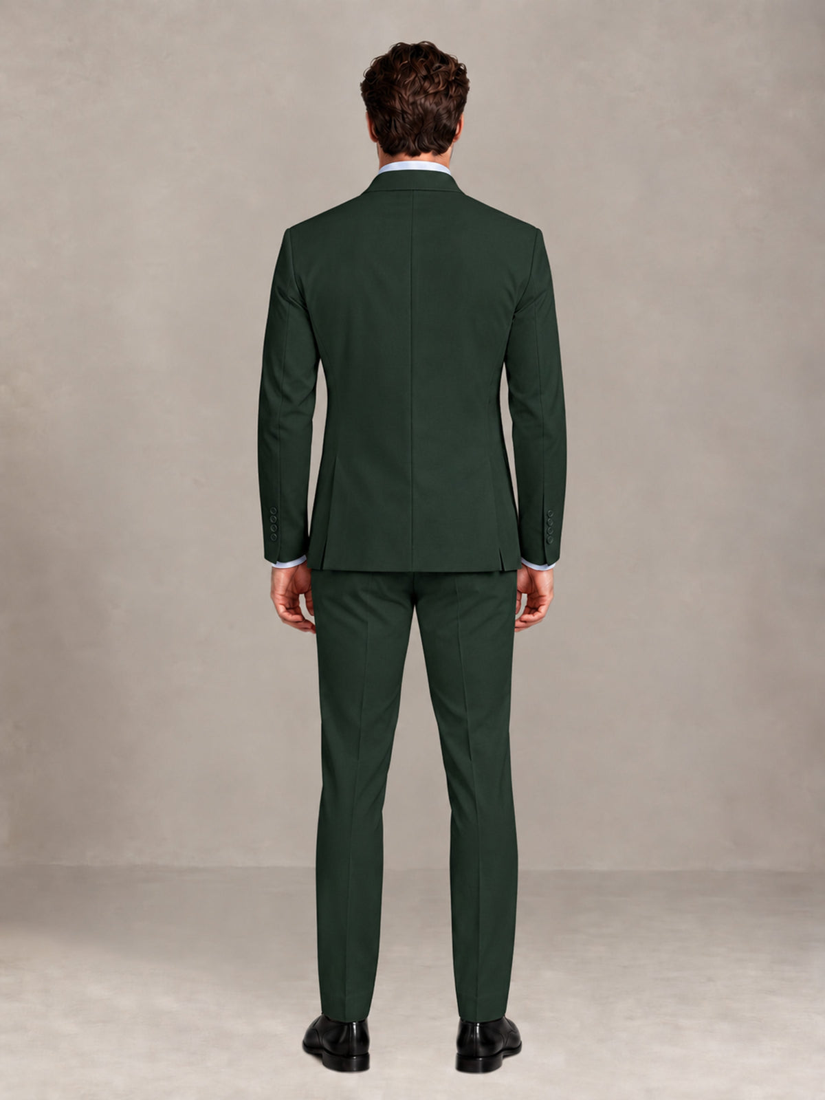 Dark Green 2 Pieces Slim Fit Double Breasted Men Suits for Wedding Groom