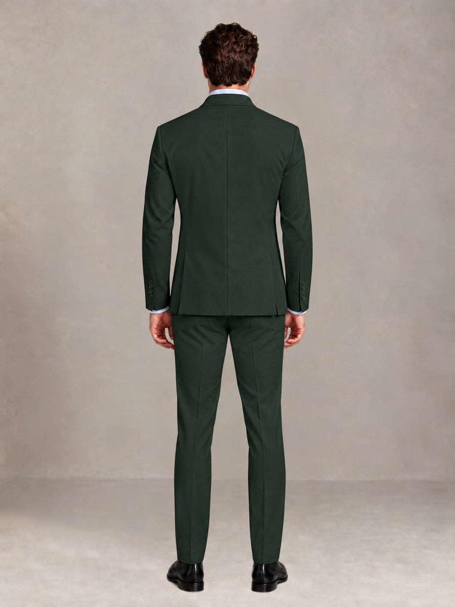 Dark Green 2 Pieces Slim Fit Double Breasted Men Suits for Wedding Groom