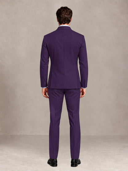 Dark Purple 2 Pieces Slim Fit Double Breasted Men Suits for Wedding Groom