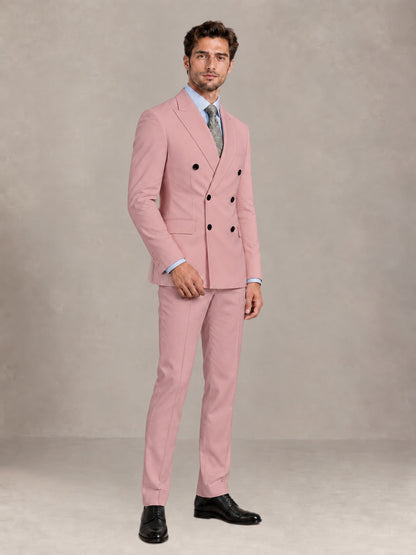 Dusty Rose 2 Pieces Slim Fit Double Breasted Men Suits for Wedding Groom