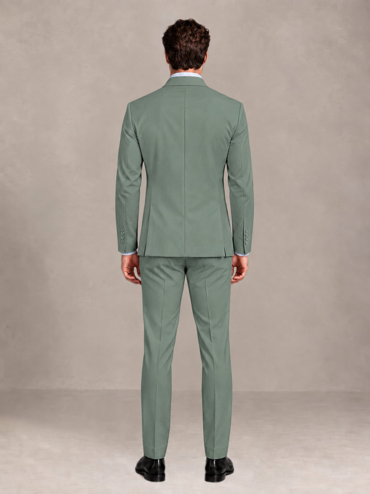 Eucalyptus 2 Pieces Slim Fit Double Breasted Men Suits for Wedding Groom