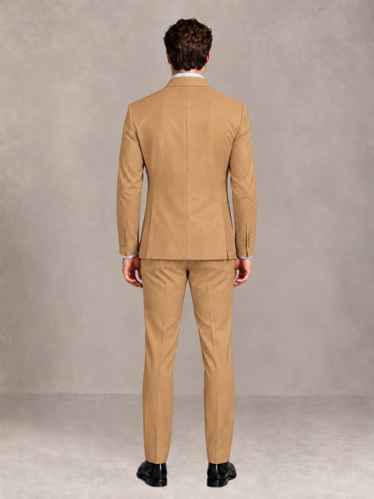 Gold 2 Pieces Slim Fit Double Breasted Men Suits for Wedding Groom
