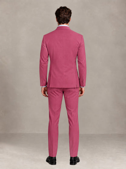 Hot Pink 2 Pieces Slim Fit Double Breasted Men Suits for Wedding Groom