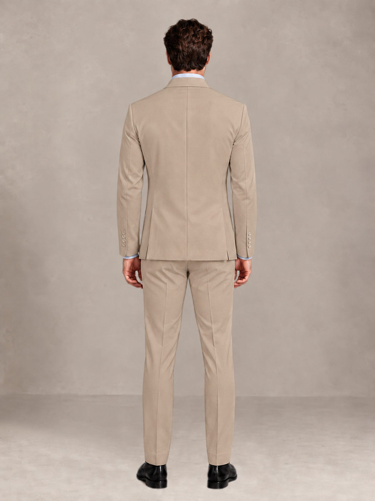 Khaki 2 Pieces Slim Fit Double Breasted Men Suits for Wedding Groom