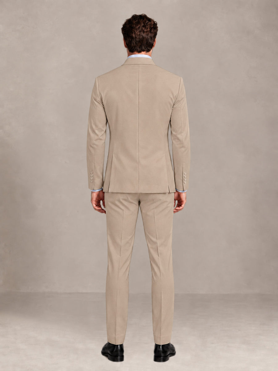 Khaki 2 Pieces Slim Fit Double Breasted Men Suits for Wedding Groom