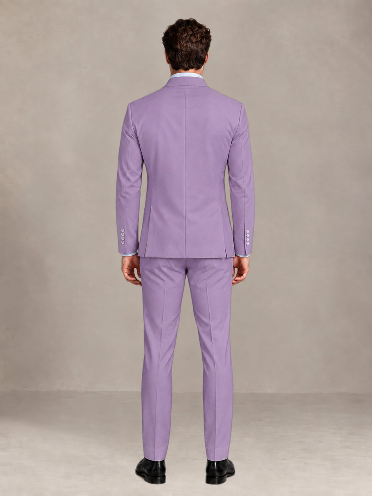 Lilac 2 Pieces Slim Fit Double Breasted Men Suits for Wedding Groom
