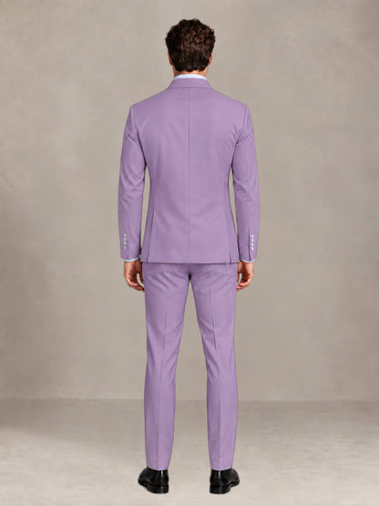Lilac 2 Pieces Slim Fit Double Breasted Men Suits for Wedding Groom