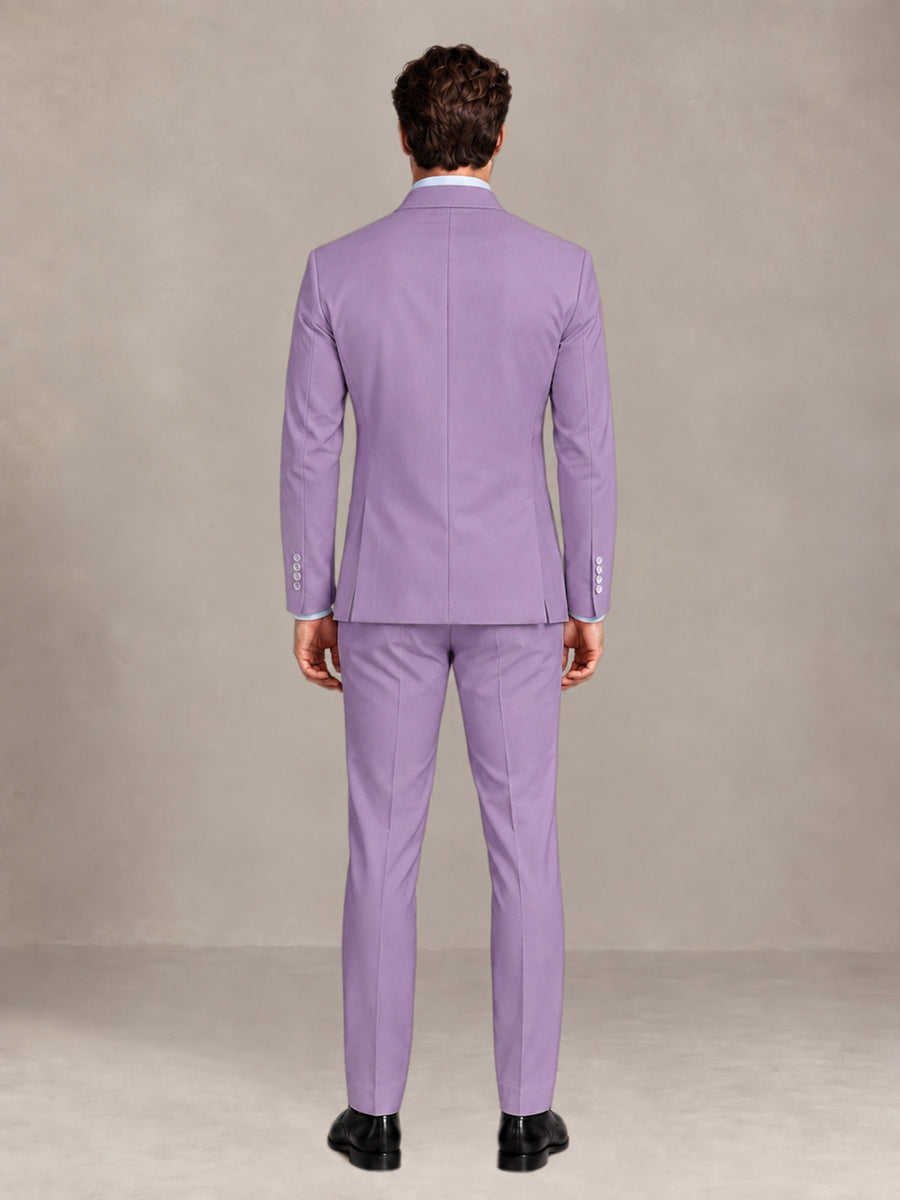 Lilac 2 Pieces Slim Fit Double Breasted Men Suits for Wedding Groom