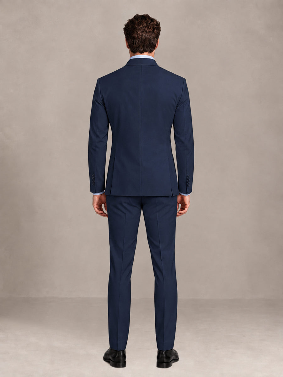 Navy Blue 2 Pieces Slim Fit Double Breasted Men Suits for Wedding Groom