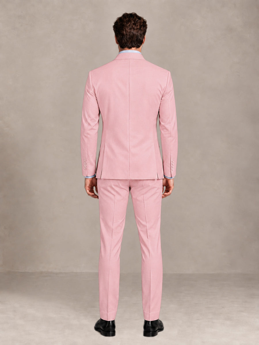 Pink 2 Pieces Slim Fit Double Breasted Men Suits for Wedding Groom