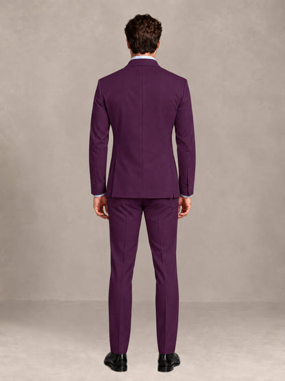 Plum 2 Pieces Slim Fit Double Breasted Men Suits for Wedding Groom