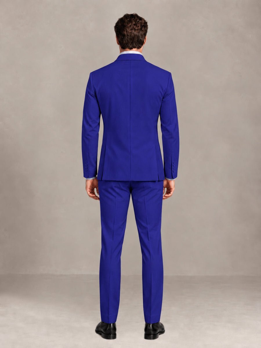 Royal Blue 2 Pieces Slim Fit Double Breasted Men Suits for Wedding Groom