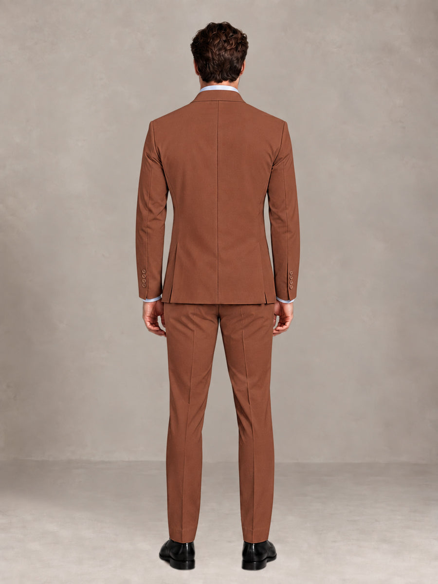 Rust 2 Pieces Slim Fit Double Breasted Men Suits for Wedding Groom