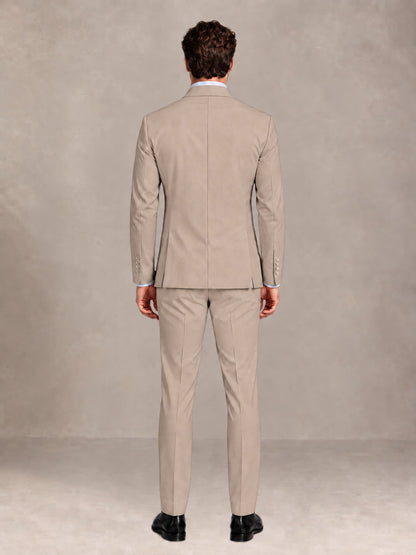 Taupe 2 Pieces Slim Fit Double Breasted Men Suits for Wedding Groom