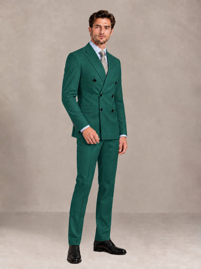 Teal 2 Pieces Slim Fit Double Breasted Men Suits for Wedding Groom