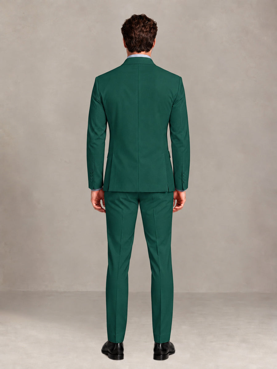 Teal 2 Pieces Slim Fit Double Breasted Men Suits for Wedding Groom