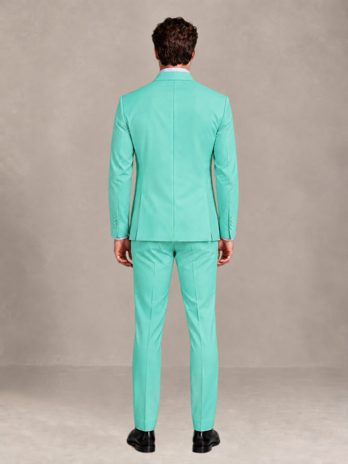 Turquoise 2 Pieces Slim Fit Double Breasted Men Suits for Wedding Groom