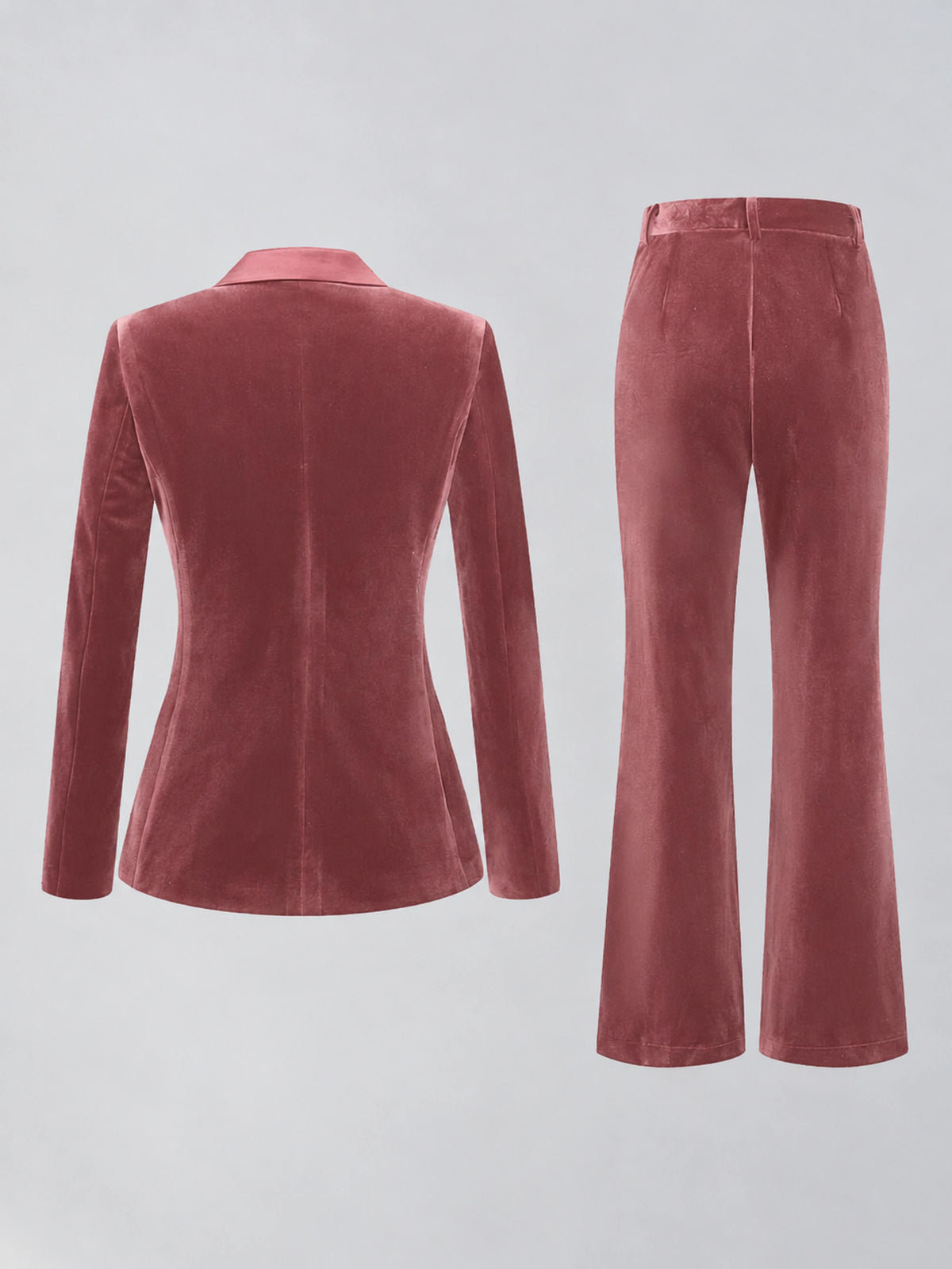 Desert Rose 2 Pieces Slim Fit Double Breasted Velvet Women's Suits
