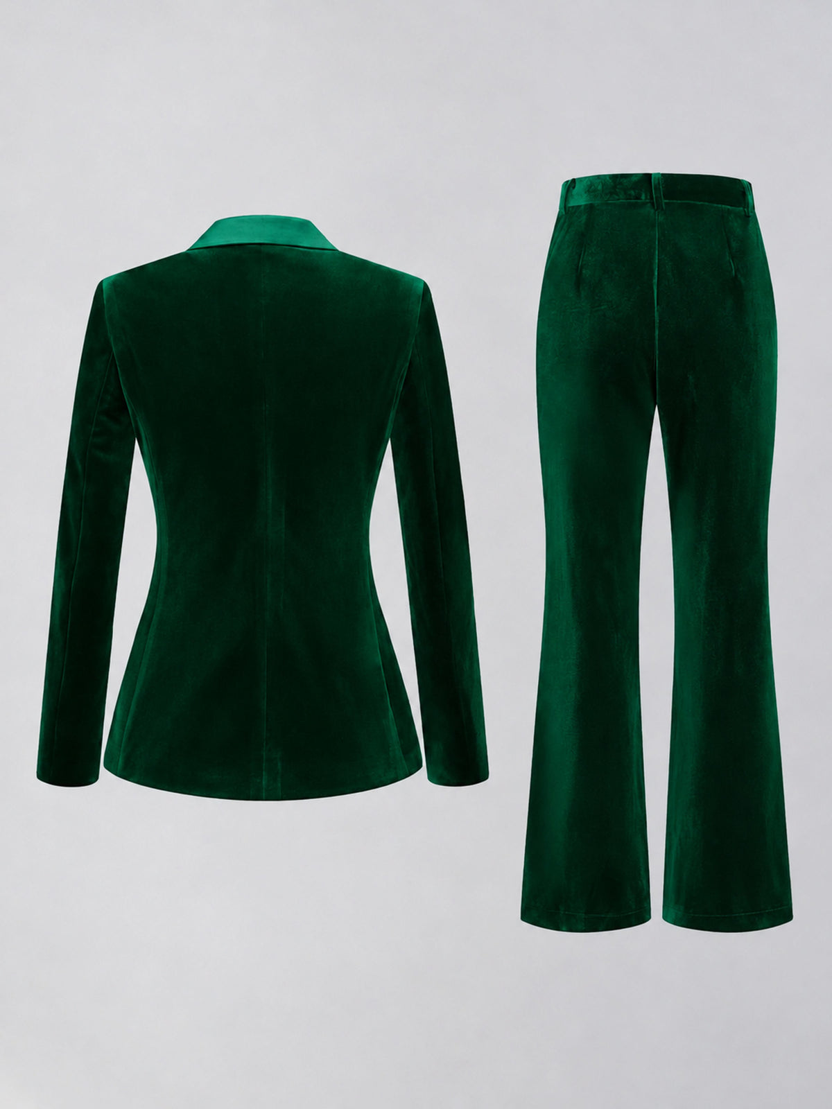 Emerald Green 2 Pieces Slim Fit Double Breasted Velvet Women's Suits