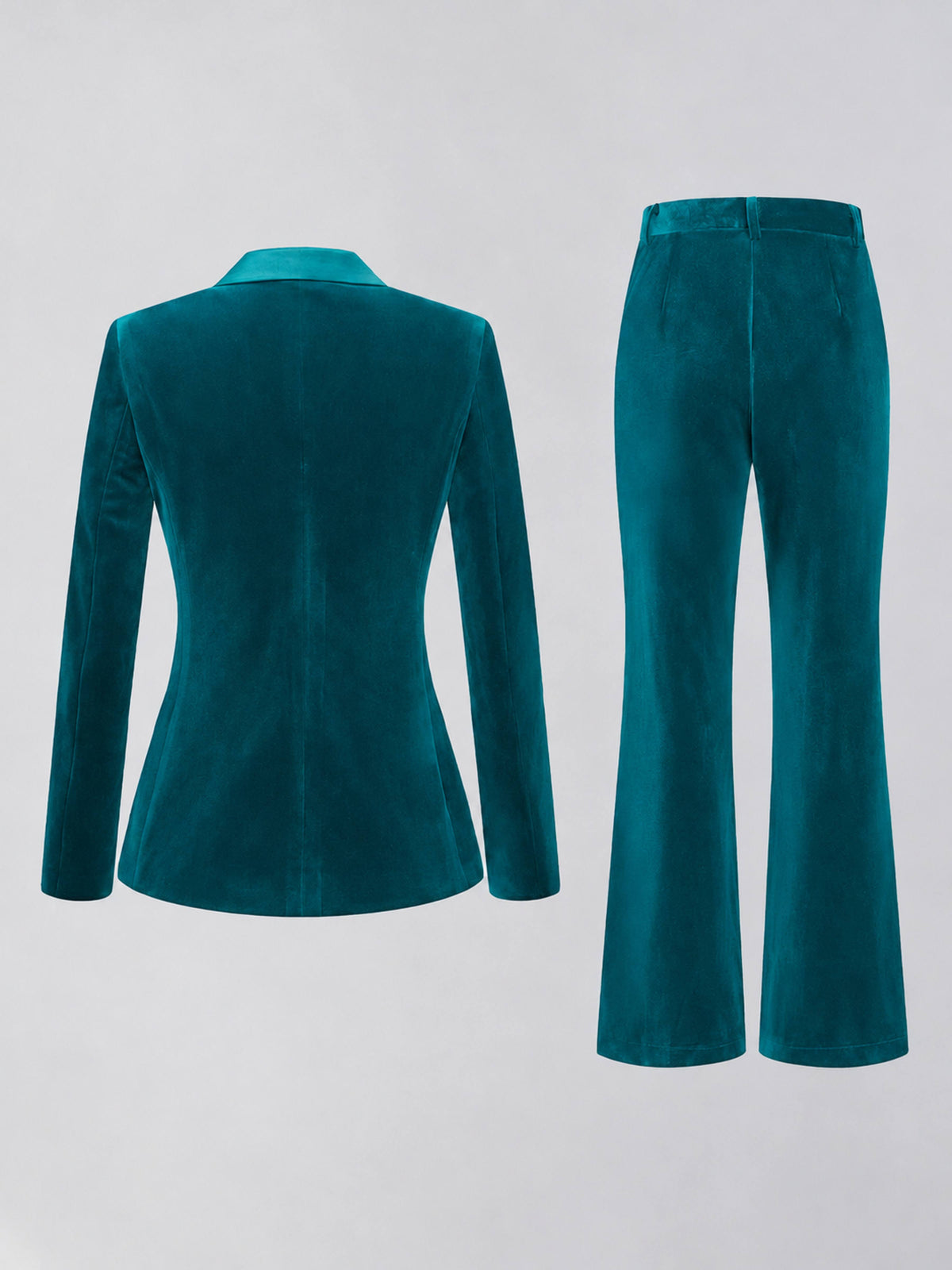 Peacock 2 Pieces Slim Fit Double Breasted Velvet Women's Suits