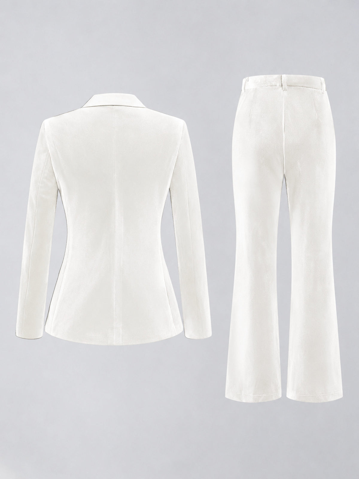 White 2 Pieces Slim Fit Double Breasted Velvet Women's Suits