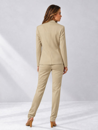 Champagne 2 Pieces Slim Fit One Button Women's Suits