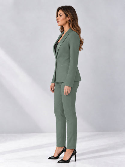 Eucalyptus 2 Pieces Slim Fit One Button Timeless Business Style Women's Suits
