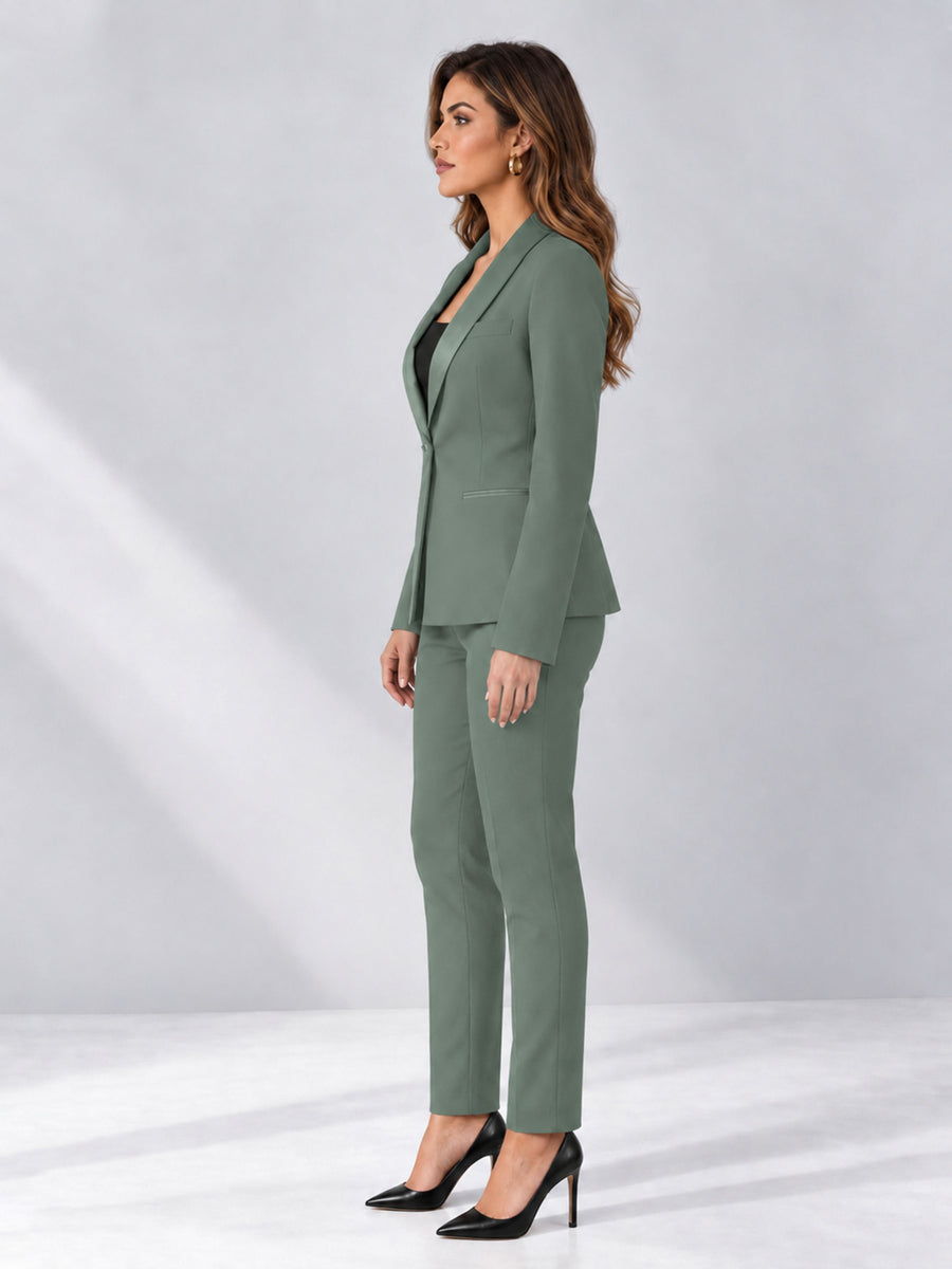 Eucalyptus 2 Pieces Slim Fit One Button Timeless Business Style Women's Suits