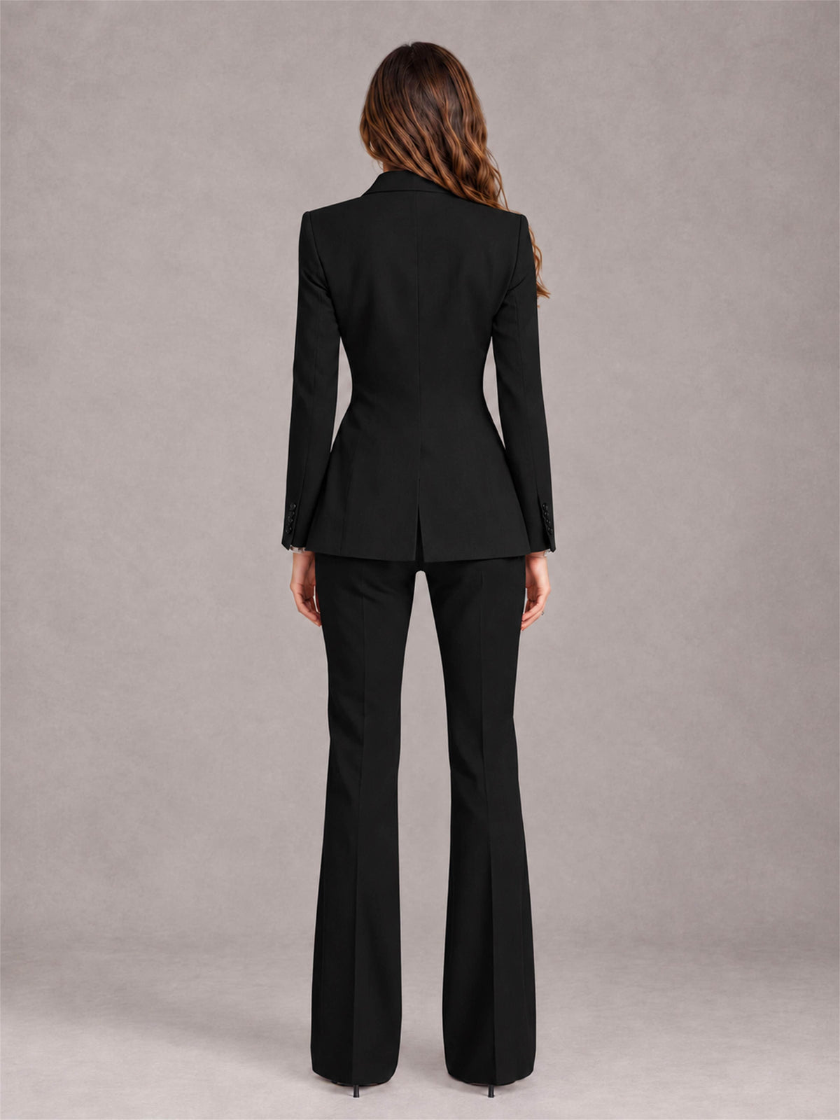 Black 2 Pieces Slim Fit Peak Lapel Women's Suits