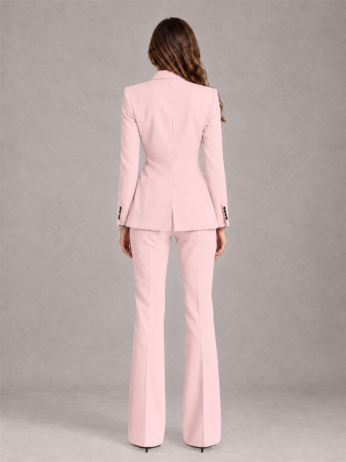 Blush Pink 2 Pieces Slim Fit Peak Lapel Women's Suits