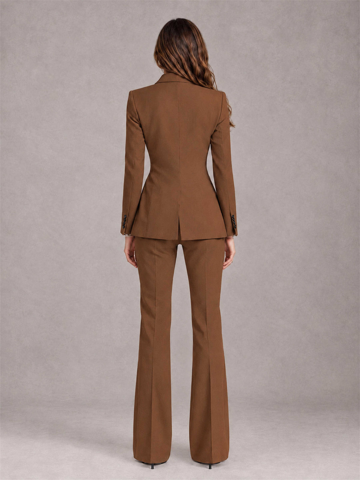 Burnt Orange 2 Pieces Slim Fit Peak Lapel Women's Suits