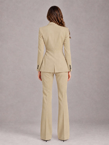 Champagne 2 Pieces Slim Fit Peak Lapel Women's Suits