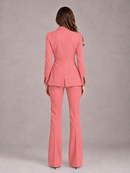 Coral 2 Pieces Slim Fit Peak Lapel Women's Suits