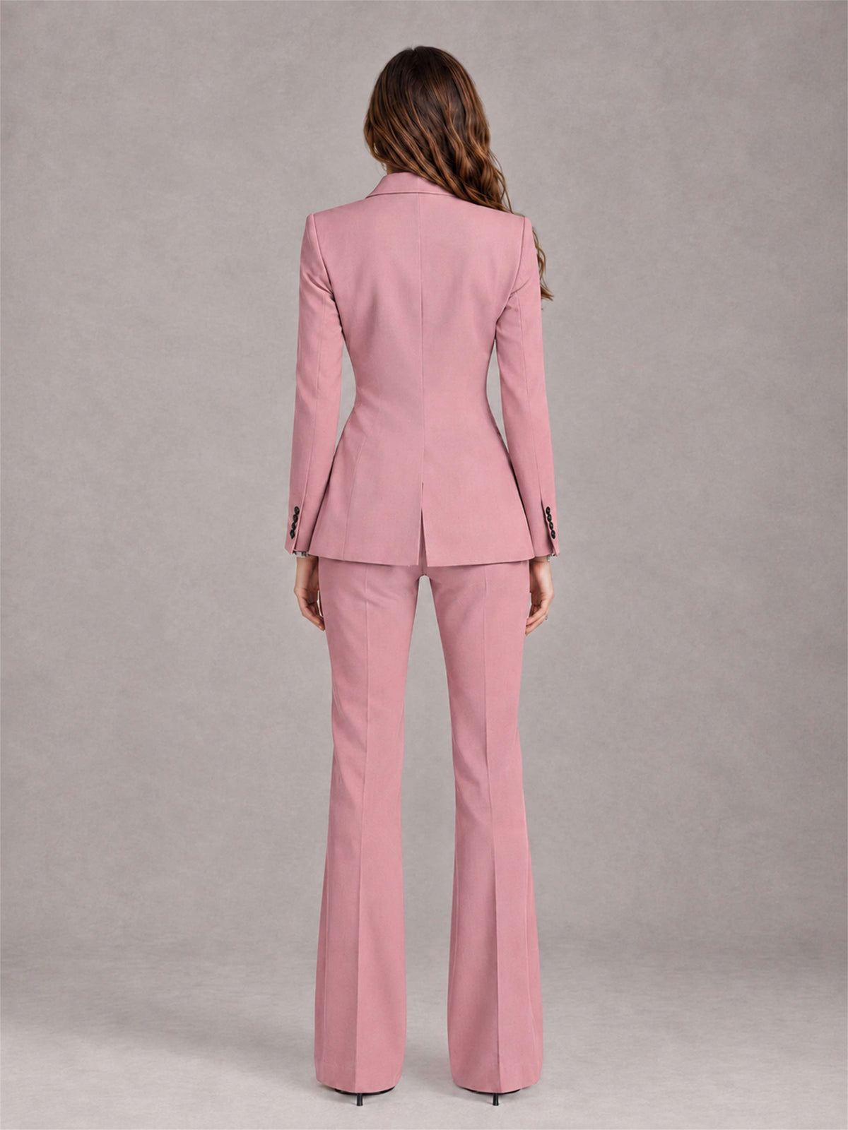 Dusty Rose 2 Pieces Slim Fit Peak Lapel Women's Suits