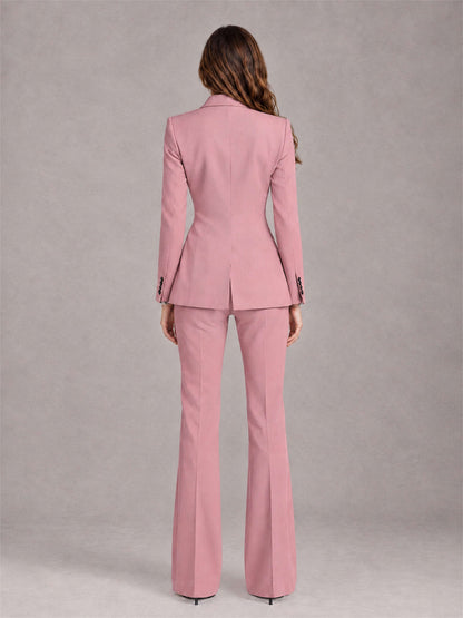 Dusty Rose 2 Pieces Slim Fit Peak Lapel Women's Suits