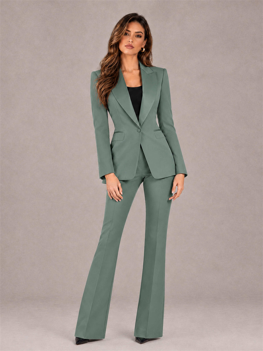 Eucalyptus 2 Pieces Slim Fit Peak Lapel Women's Suits