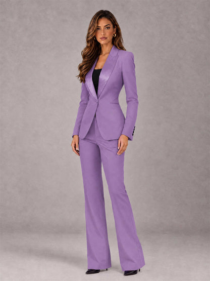Lilac 2 Pieces Slim Fit Peak Lapel Women's Suits