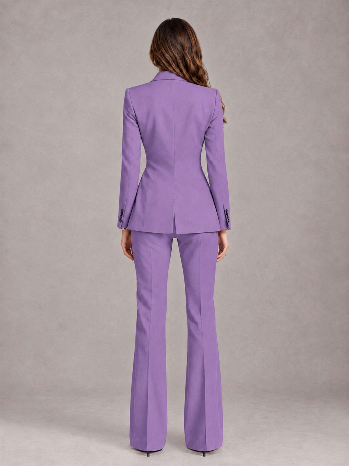 Lilac 2 Pieces Slim Fit Peak Lapel Women's Suits