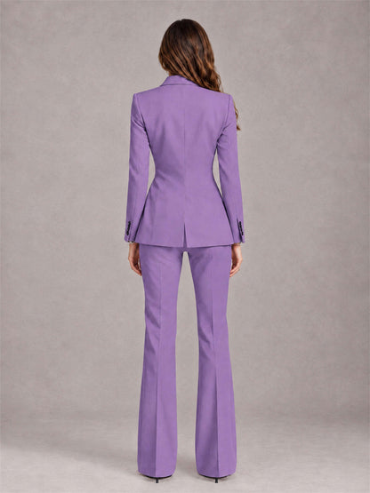 Lilac 2 Pieces Slim Fit Peak Lapel Women's Suits