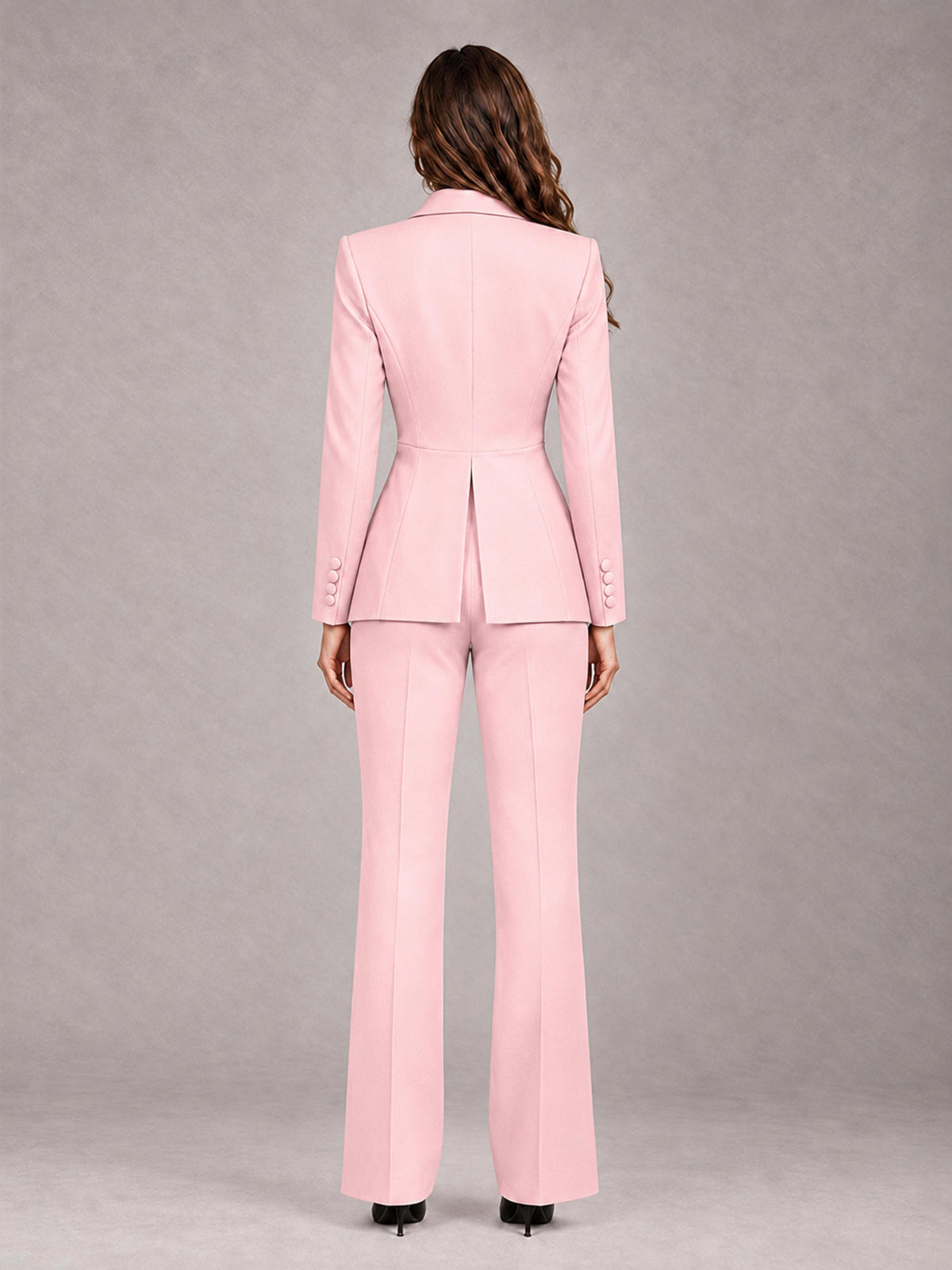 Blush Pink 2 Pieces Tailored Fit Blazer and Pants Women's Suits