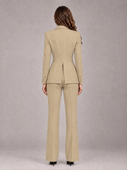 Champagne 2 Pieces Tailored Fit Blazer and Pants Women's Suits