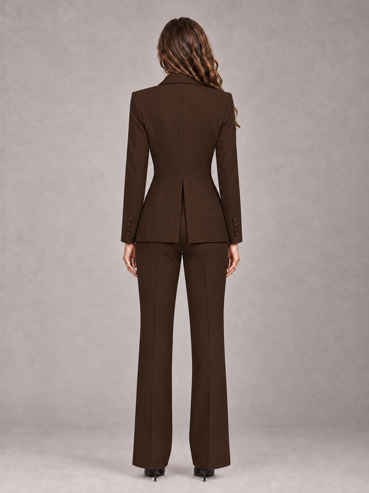 Chocolate 2 Pieces Tailored Fit Blazer and Pants Women's Suits